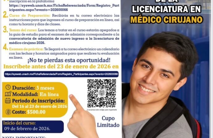 UNACH abre inscripciones para curso de admisión a Medicina 2026: Requisitos y costos
