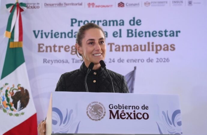 Claudia Sheinbaum entrega viviendas del Infonavit en Reynosa, Tamaulipas